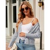 Clearlove Women's Cropped V Neck Button Front Cardigan Lightweight Knit Sweater Casual Cover Up - 3 of 4