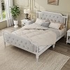 Full/Queen/King Size Platform Bed, Traditional Style Solid Wood Bed Frame with Upholstered Tufted Headboard, No Box Spring Needed - ModernLuxe - 3 of 4