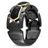 EVERLY JEWELRY | Black Rhodium and Yellow Plated Sterling Silver 2 3/8ct TDW Black Onyx Mens Ring - 2 of 4