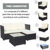5-Piece Outdoor PE Rattan Sectional Sofa Set with Coffee Table and Waterproof Cushions - 2 of 4