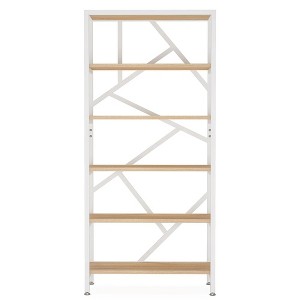 Resenkos Bookshelf, Bookcase Standing Shelf Unts,71" Bookshelf, Industrial Etagere Bookcase 6 Shelf Display Rack, - 1 of 4