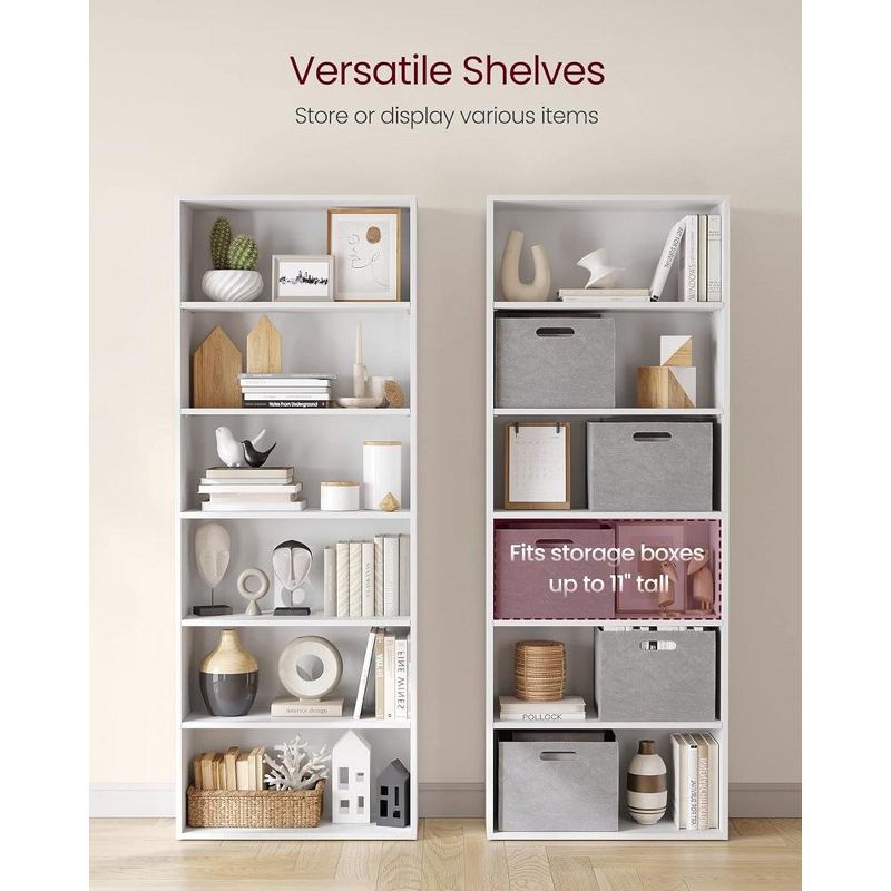 VASAGLE Bookshelf, 23.6 Inches Wide, 6-Tier Open Bookcase with Adjustable Storage Shelves, Floor Standing Unit, 3 of 7