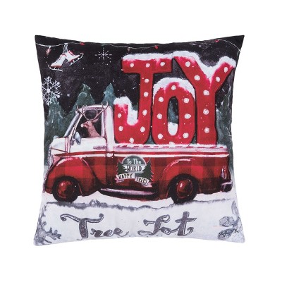 C&F Home 18" x 18" Tree Lot Joy Indoor/Outdoor Indoor/Outdoor Christmas Holiday Throw Pillow