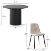 5-Piece 41.5" Dining Set for 4,Pedestal Black Round Dining Table with 4 Armless Dining Chair for Living Room,Dining Room,Farmhouse-Tanpinhause - 4 of 4
