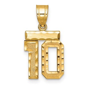 Black Bow Jewelry 14k Yellow Gold, Varsity Collection, Small D/C Pendant Number 10 - 1 of 4