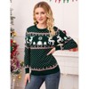 Coolmee Family Christmas Sweater Crew Neck Reindeer Snowflakes Knitted Pullover for Women - 3 of 4