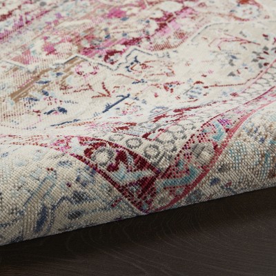 Vintage Red and Ivory Medallion Runner Rug, 2' x 6'