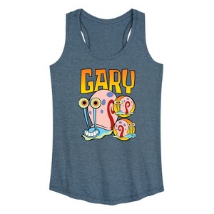 Women's - SpongeBob SquarePants - Gary The Snail Graphic Racerback Tank - 1 of 4