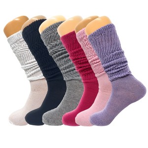 6 Pairs Colorful Slouchy Scrunch Knee Socks for Women Slouch Socks Shoe Size 5 to 10 - 1 of 1