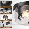 DAKAFUL Modern Flush Mount Ceiling Light Fixture with Seeded Glass Shade E26 Base Black -1 Pack - 4 of 4