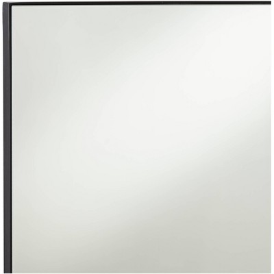 Elegant Matte Black 36" Square Iron Frame Wall Mirror