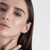 EVERLY JEWELRY | Sterling Silver 5 1/2 CT TGW Created White Sapphire Fashion Post Earrings - 4 of 4