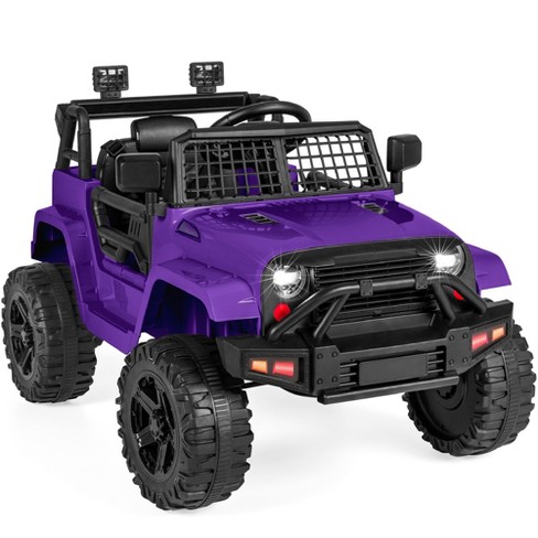 Best Choice Products 12v Kids Ride On Truck Car W Parent Remote Control Spring Suspension Led Lights Purple Target