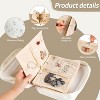 Ring Binder Style Travel Jewelry Case with Clear Zipper Pockets, Portable Organizer Bag for Necklaces, Earrings, Rings & Bracelets, Beige - 3 of 4