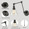 Claxy Black Swing Arm Plug-in Wall Light with Bell Clear Glass Shade - 4 of 4