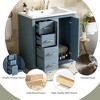 Vynxaria 30" Indigo Freestanding Bathroom Storage Cabinet with Ceramic Sink and Soft-Closing Doors - 4 of 4