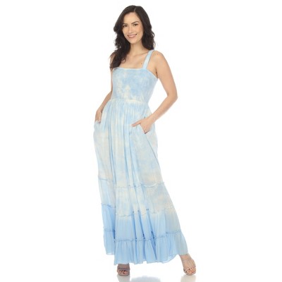 Women's Smocked Ruffle Maxi Sun Dress