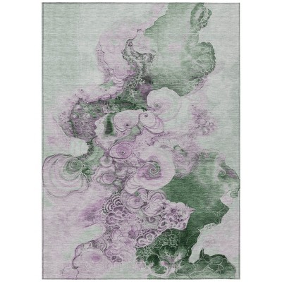 HomeRoots 10' X 14' Sage And Lavender Abstract Washable Indoor Outdoor Area Rug