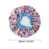 Unique Bargains Women Double Layer Flowers Shower Cap Purple 1 Pc - 2 of 3