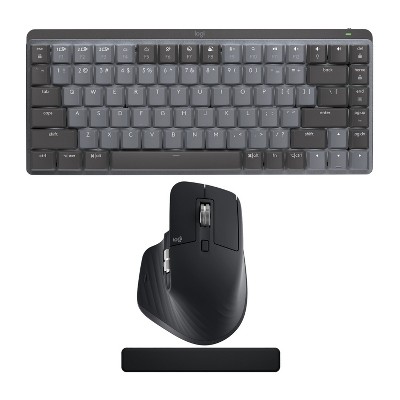 Logitech MX Mechanical Mini Clicky Keyboard (Graphite) with Mouse and Palm Rest