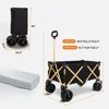 VisioGear Folding Wagon, Utility Beach Wagon Cart for Sand with Big Wheels, Adjustable Handle&Drink Holders for Shopping, Black, 38"*21.5"*34.5" - 3 of 4