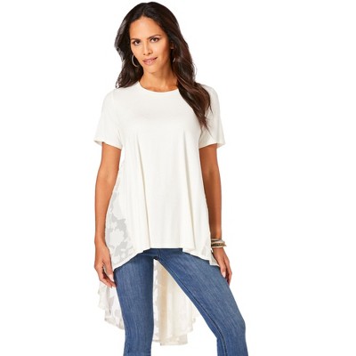 Roaman's Women's Plus Size Georgette-Back Ultra Femme Tunic