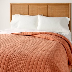 King Grid Stitch Quilt Rust - Hearth & Hand™ with Magnolia - 1 of 4