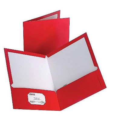 MyOfficeInnovations 2-Pocket Laminated Folders Red 10/Pack (13374-CC) 905481