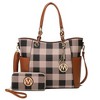 MKF Collection Bonita Checker Tote & Wallet Set - Stylish Vegan Leather Bag by Mia K - 2 of 4