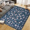 Washable Floral Area Rug, Non-Slip Low Pile Carpet for Living Room, Bedroom & Office Rug with Floral Pattern - 4 of 4