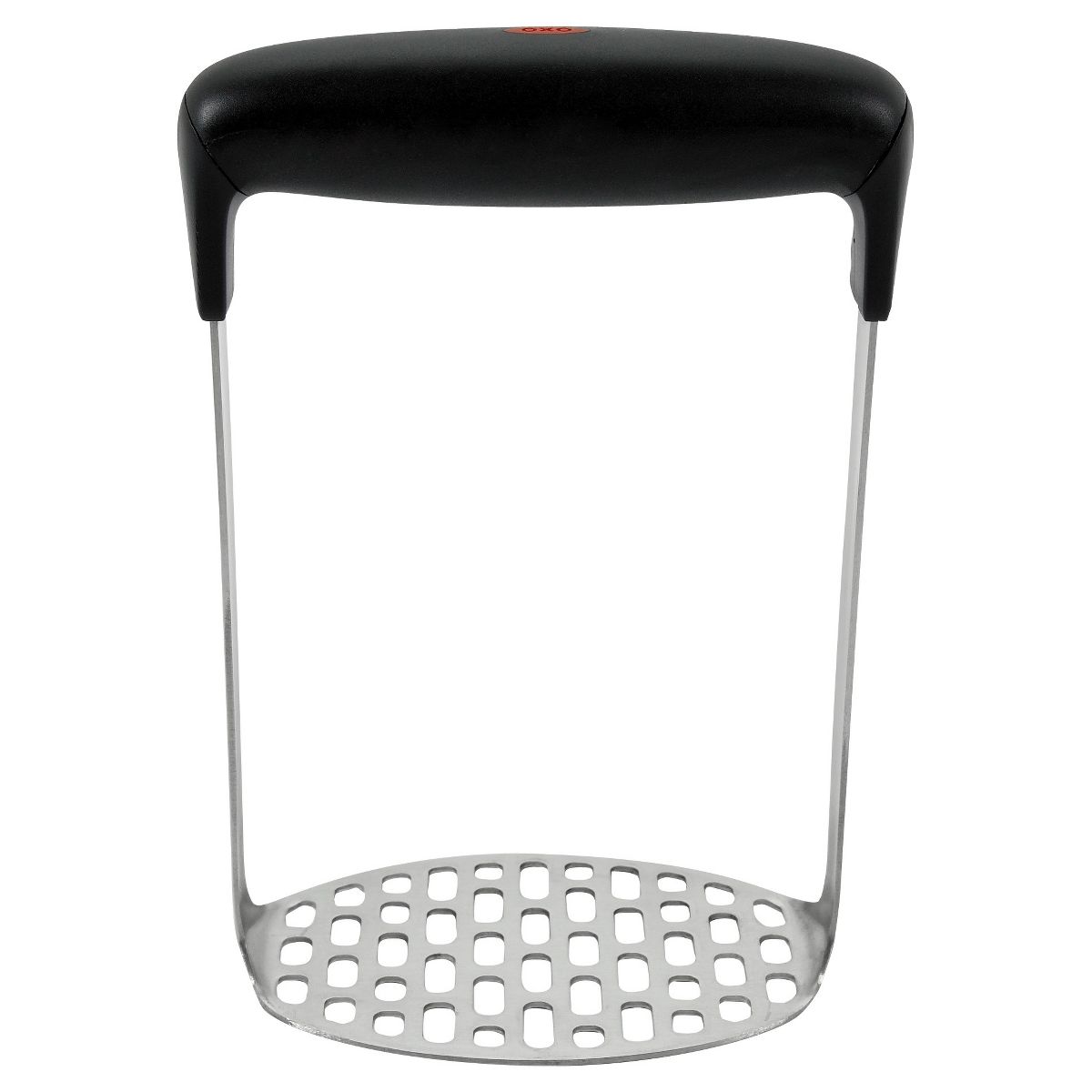 OXO Smooth Potato Masher: Stainless Steel & Plastic, Dishwasher-Safe, Black, Good Grips, Best Masher, 7.2" Length