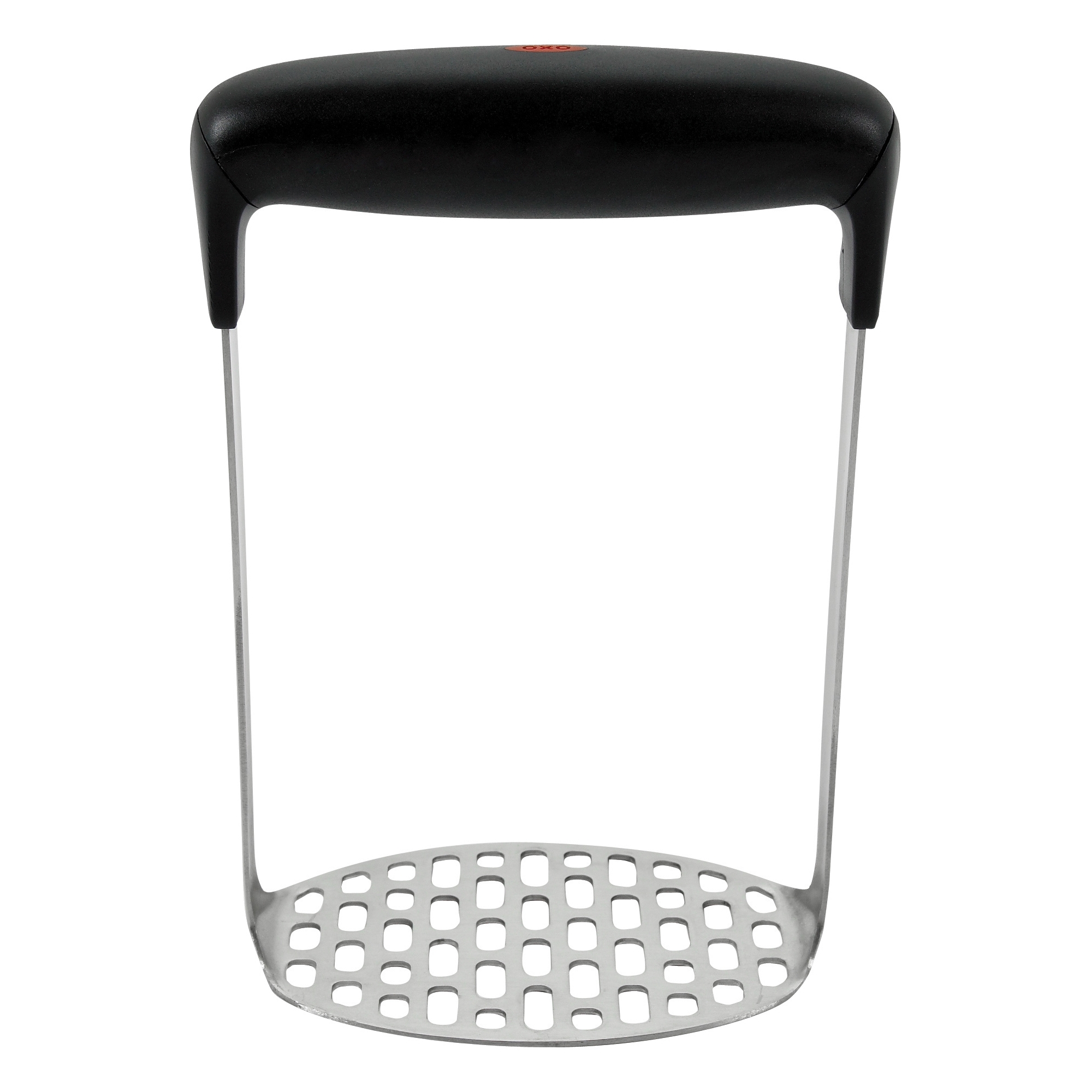 OXO Smooth Potato Masher: Stainless Steel & Plastic, Dishwasher-Safe, Black, Good Grips, Best Masher, 7.2" Length