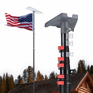 Yescom EZ GO 30ft Starlink Gen 3 Ground Pole Mount Kit with Adapter Telescopic Flagpole Mount for Outside House Inground Camping Tailgating Black - 1 of 4