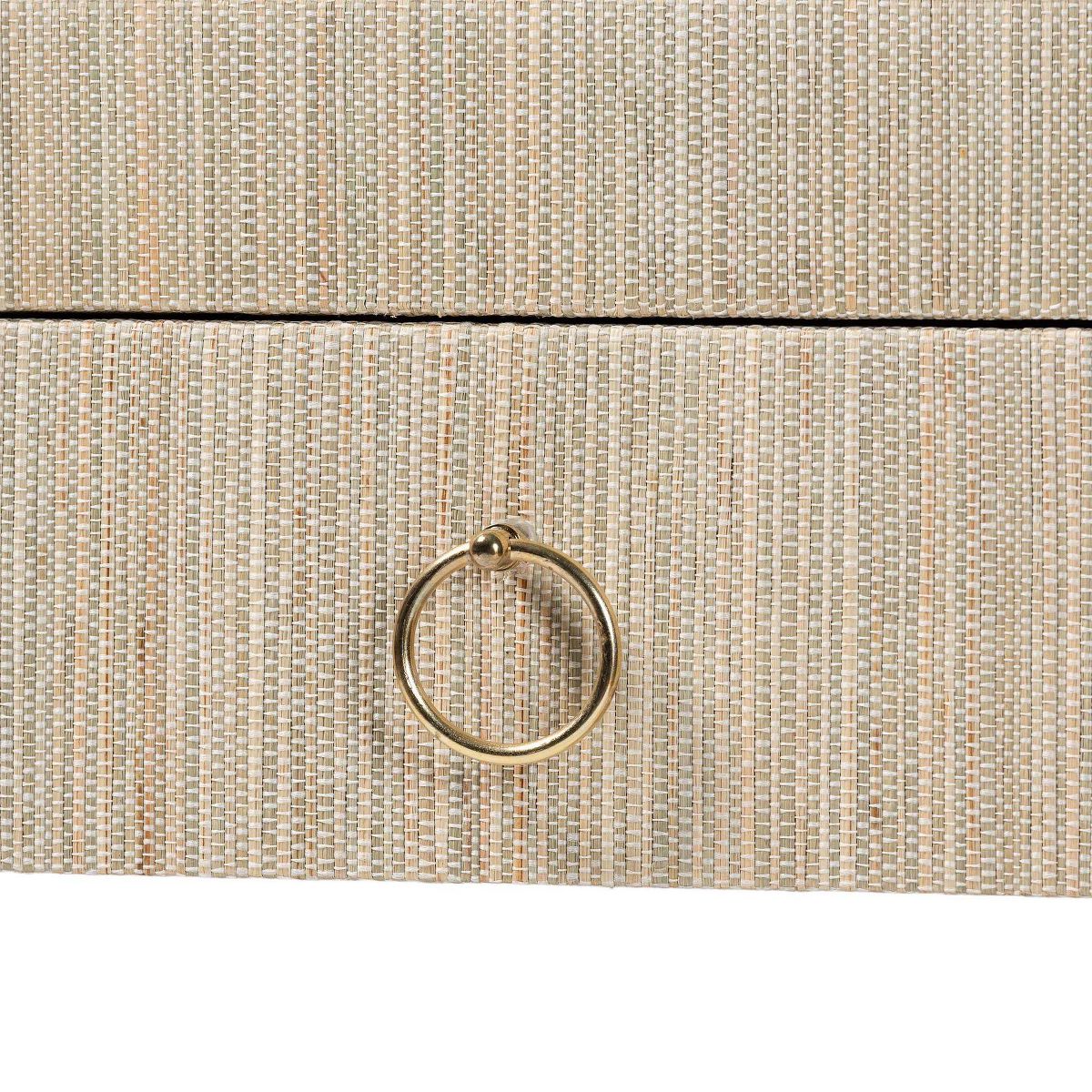 bali & pari Cielo Woven Grasscloth 3 Drawer Console Table Natural/Gold - thumbnail 6