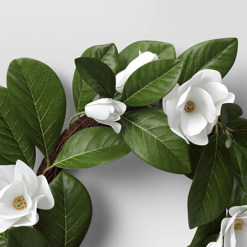 White Magnolia Wreath - Threshold&#8482;, 3 of 8
