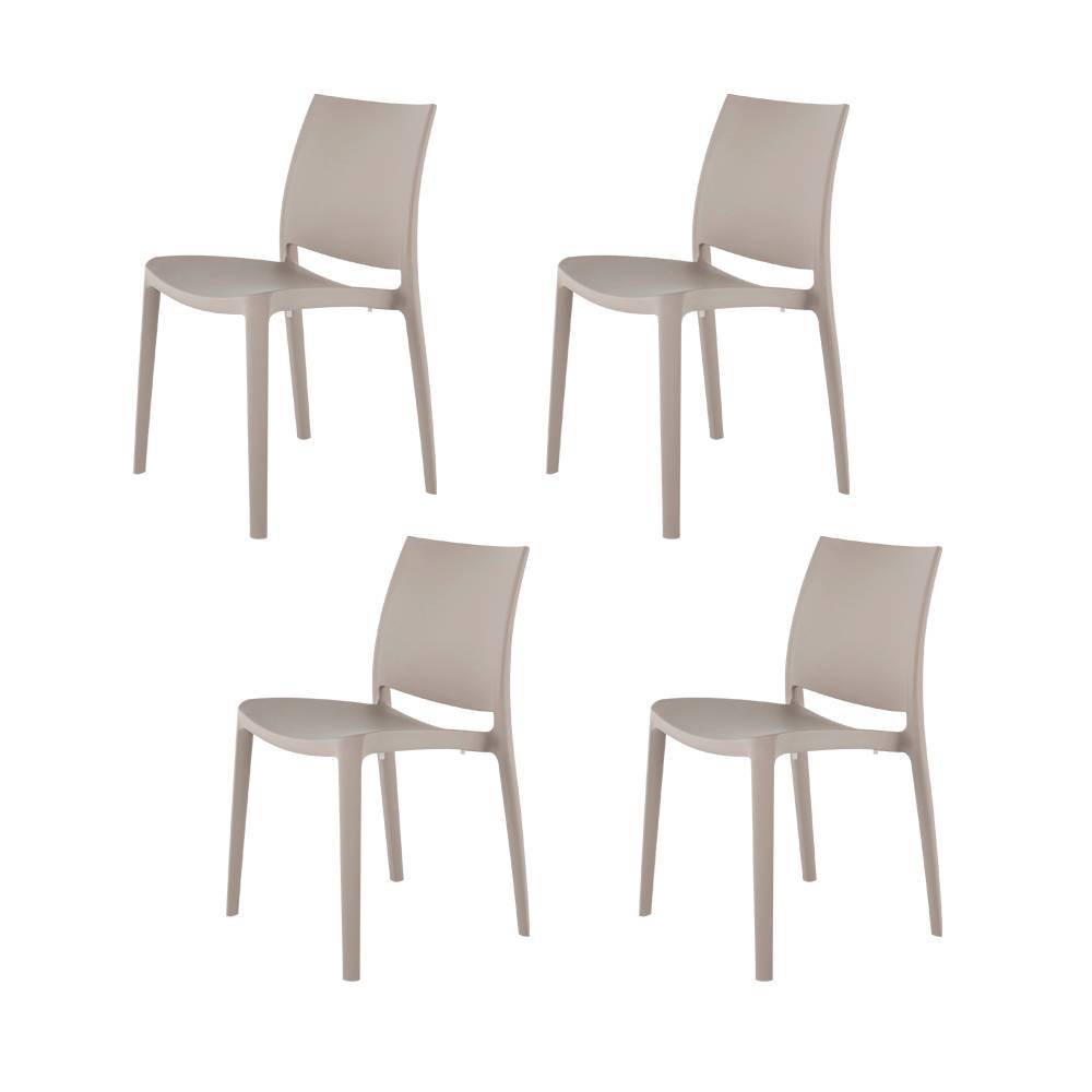 4pc Sensilla Stackable Dining Chairs - Gray - Lagoon