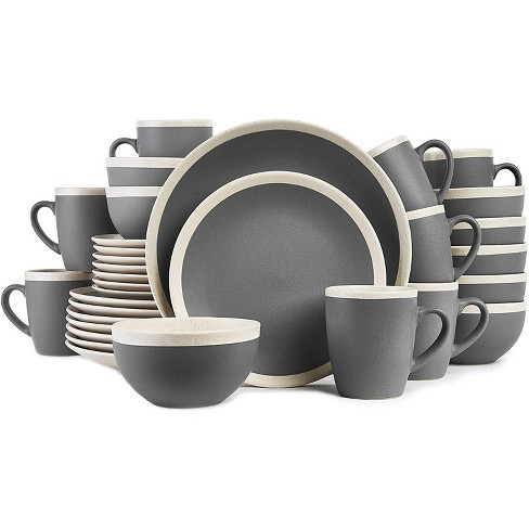 Unique Stoneware Wet or Dry Measuring Cups Set of 4 Gray Grey and