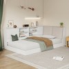 VYNXARIA White Wooden Twin Size L - shaped Daybed: Corner Bed with Storage, Upholstered Headboard & USB Ports for Small Spaces - 4 of 4