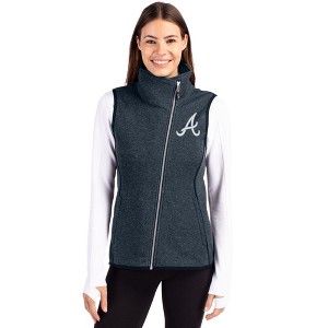 Atlanta Braves Cutter & Buck Mainsail Sweater Knit Womens Asymmetrical Vest - 1 of 1
