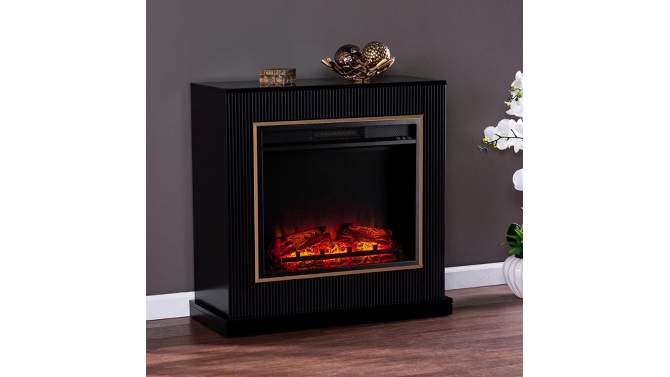 Stallamp Fireplace Black/Gold - Aiden Lane, 2 of 14, play video
