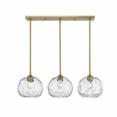 Chloe 36'' Olde Brass and Glass Island Pendant Light