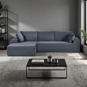 108" L-Shaped Sectional Sofa, Full Foam Cushioning, Left-Facing Sleeper - 1 of 4
