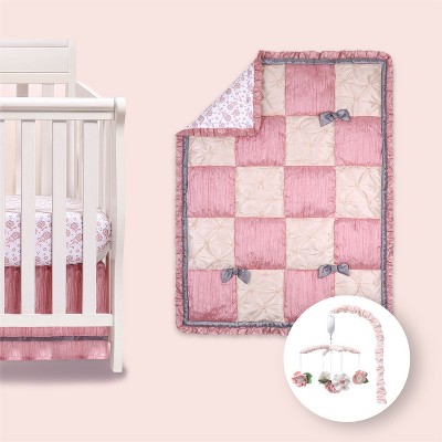 The Peanutshell Bella Crib Bedding Set and Mobile - 4 Piece Set