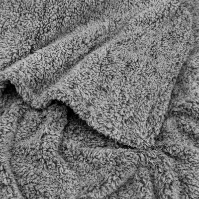 Heather Gray Twin Sherpa Fleece Faux Fur Blanket