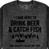 Men's Instant Message I Came Here to Drink Beer & Catch Fish Graphic Fleece Sweatshirt - Heather Charcoal - 2 X-Large - 2 of 4