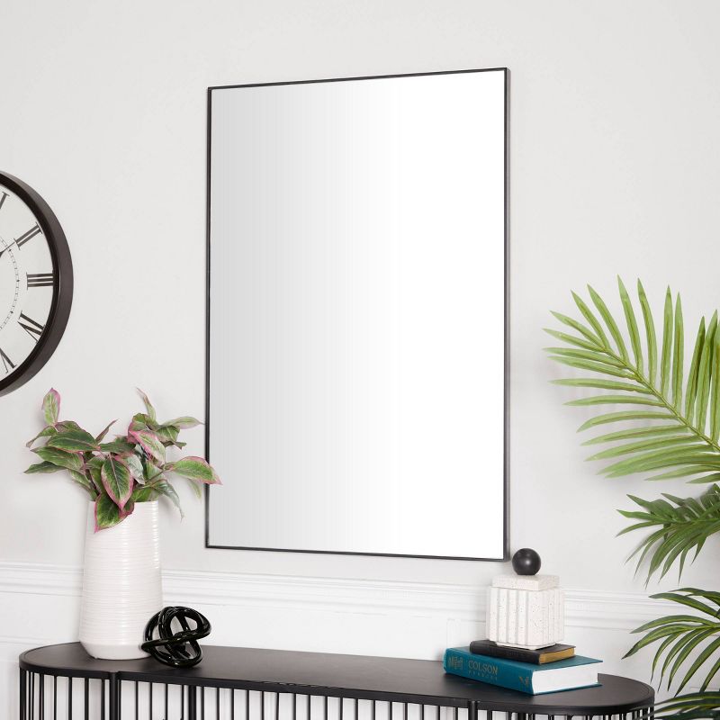 Contemporary Wood Rectangle Wall Mirror with Thin Frame – Olivia & May, 2 of 6