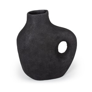 HomeRoots 12" Black Aluminum Modern Abstract Table Vase - 1 of 4