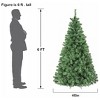 Hykolity 6'/7' Artificial Christmas Tree with PVC Branch Tips, Easy Assembly with Metal Stand and Hinged Branches, Green - 4 of 4