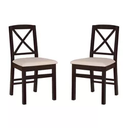 Set of 2 Triena X-Back Dining Chairs Black - Linon