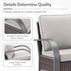 Buenhomino Patio Furniture Set 4PCS Conversation Set 2 Rattan Patio Chairs with 2 Ottomans Cured Armest Wicker Patio Chairs Set for Garden Backyard - 2 of 4